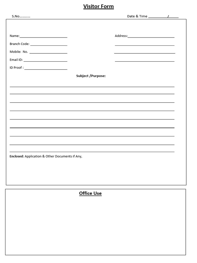 Visitor Form - 2 | PDF