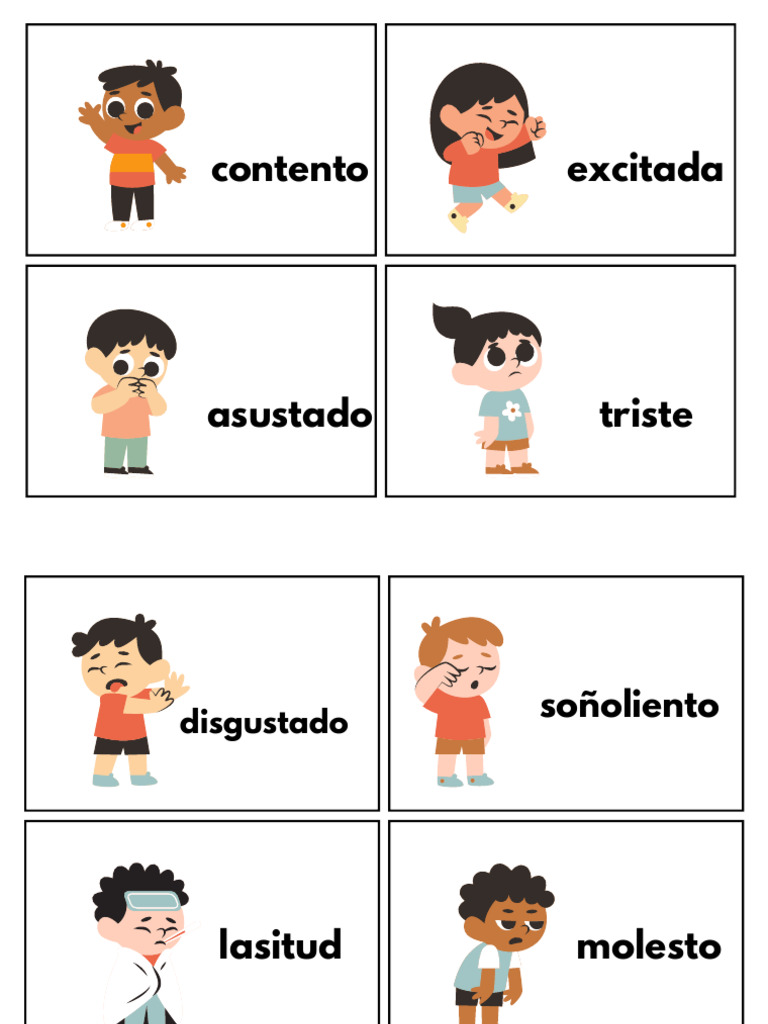 Emotions Neutral y Orgánica Tarjetas de Sentimientos y Emociones ...