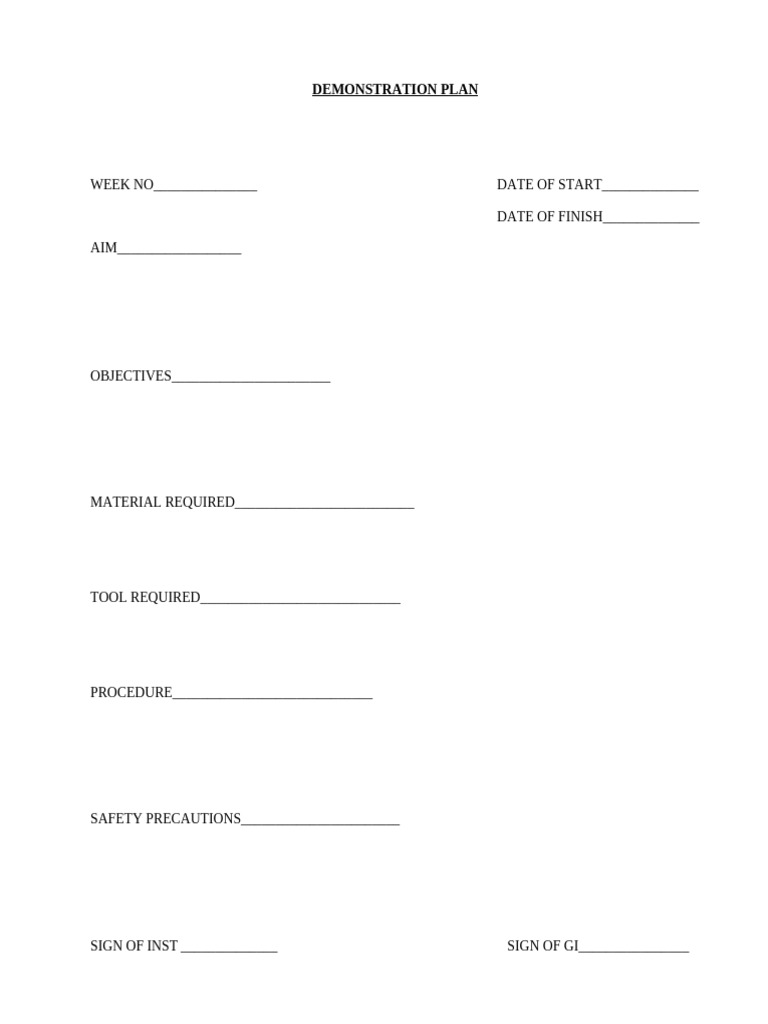 Demonstration Plan | PDF