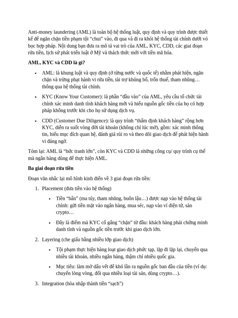 Anti-Money Laundering (AML) | PDF