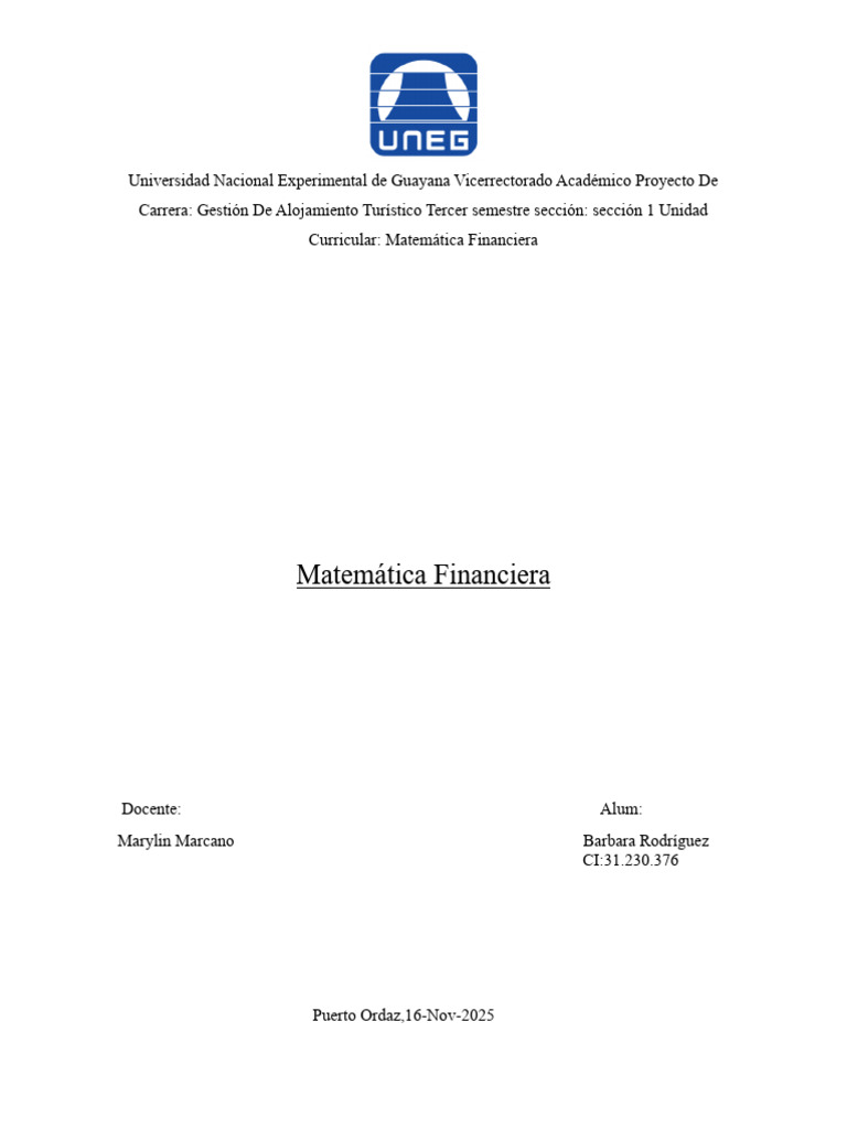 Tarea 2 Barbara Rodríguez Matemática Financiera | PDF | Tasas de ...