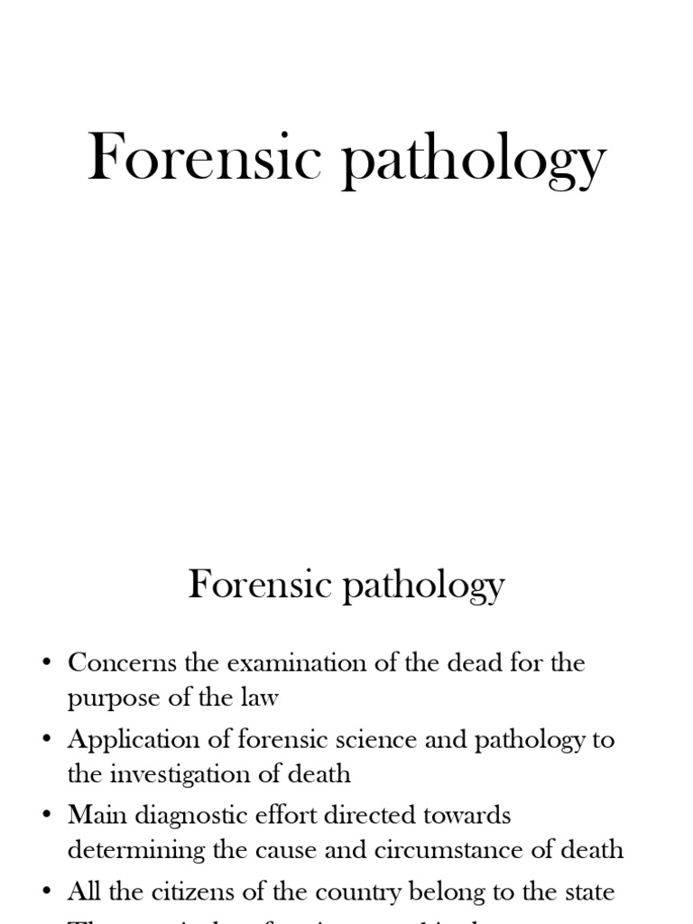 Forensic Pathology PDF | PDF | Coroner | Autopsy