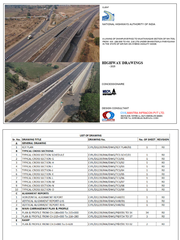 Highway Drawings Muktainagar (17.04.25) PDF | PDF | Road Infrastructure ...