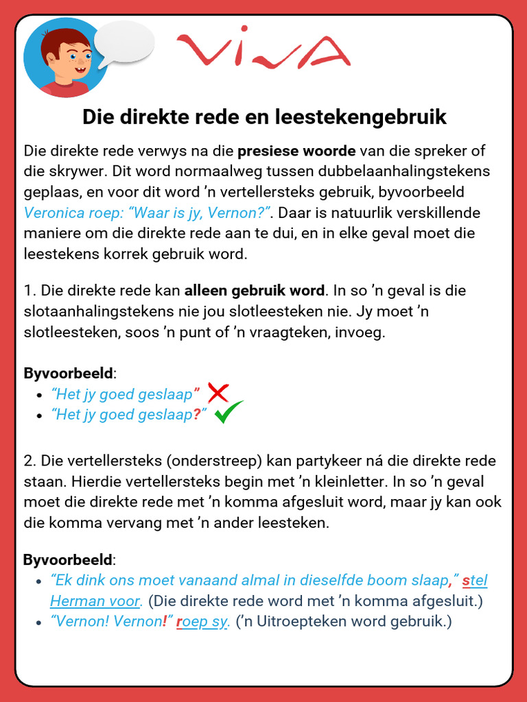 Direkte Rede en Leestekens | PDF