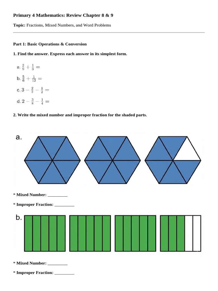 Primary 4 Mathematics Ch8 and 9 Review | PDF