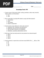 PPE Training Pre-Test and Answers | PDF | Personal Protective Equipment ...