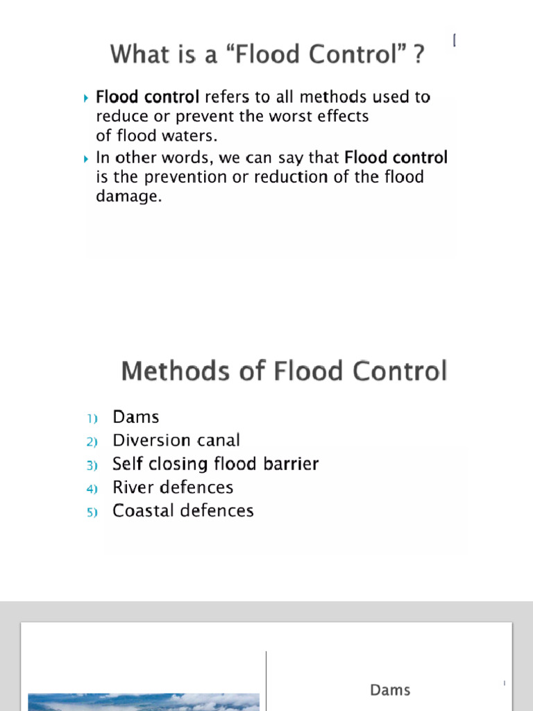 Lecture 3 - Flood Control | PDF