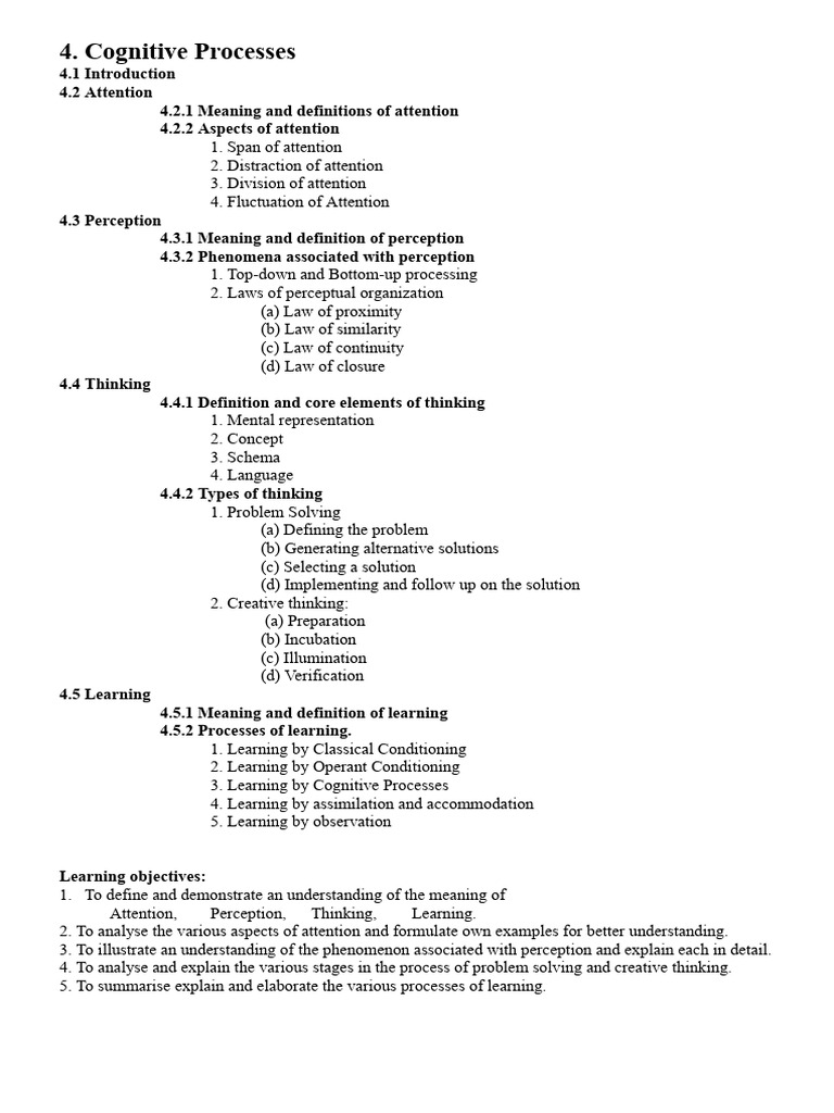 CH 4 Cognitive Processes | PDF | Perception | Schema (Psychology)