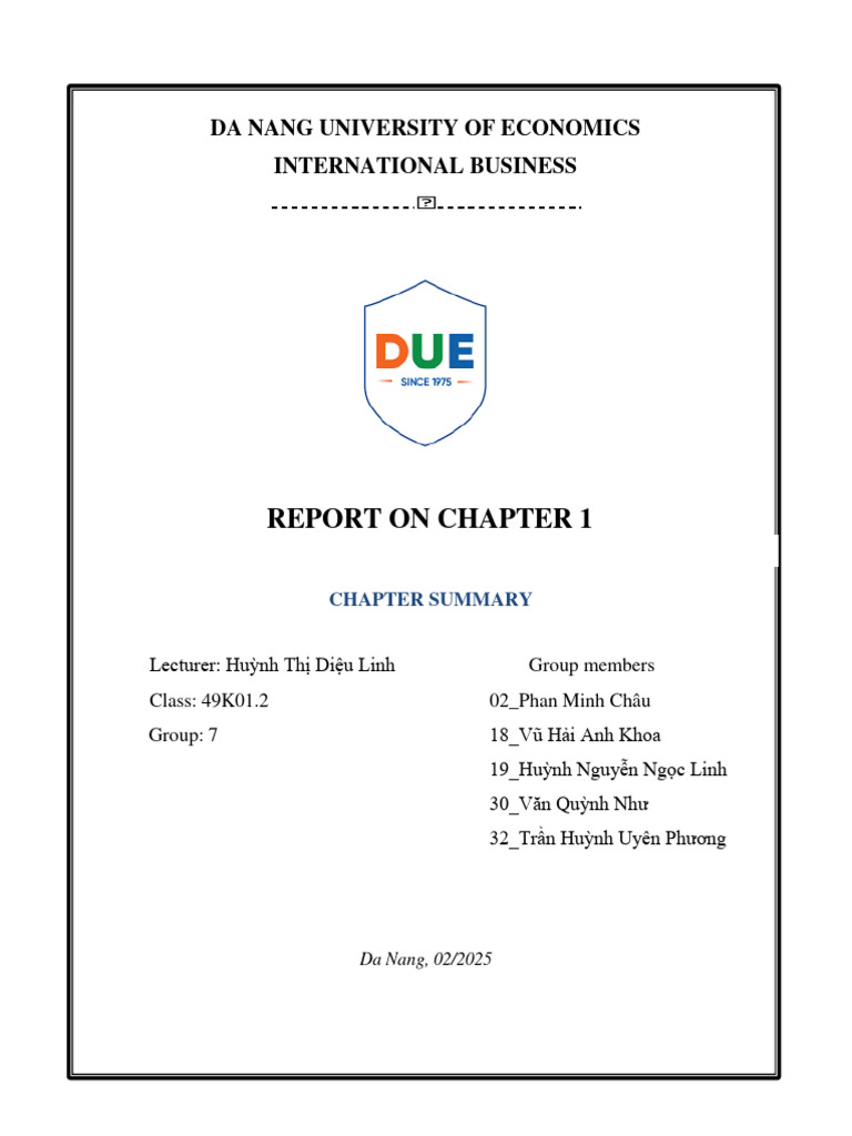 Group 7 - 49K01.2 - Summary Report Chapter 1 | PDF | Market Economy ...