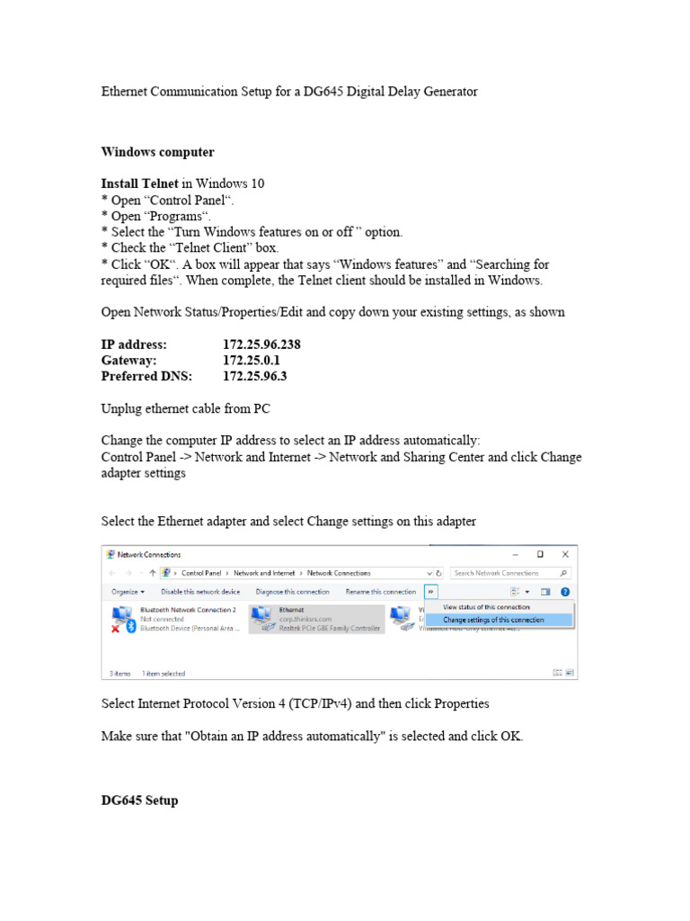 DG645 Tcpip | PDF