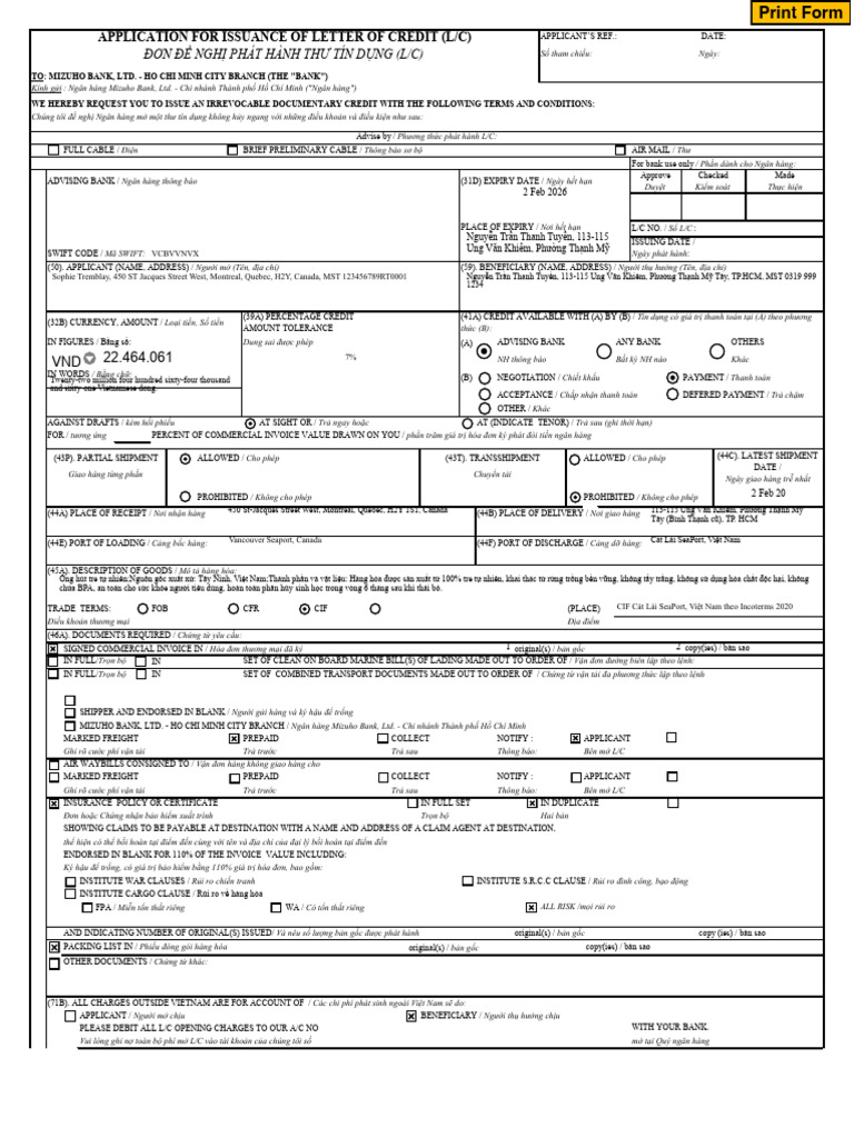 Trade LC Issuance HCM | PDF