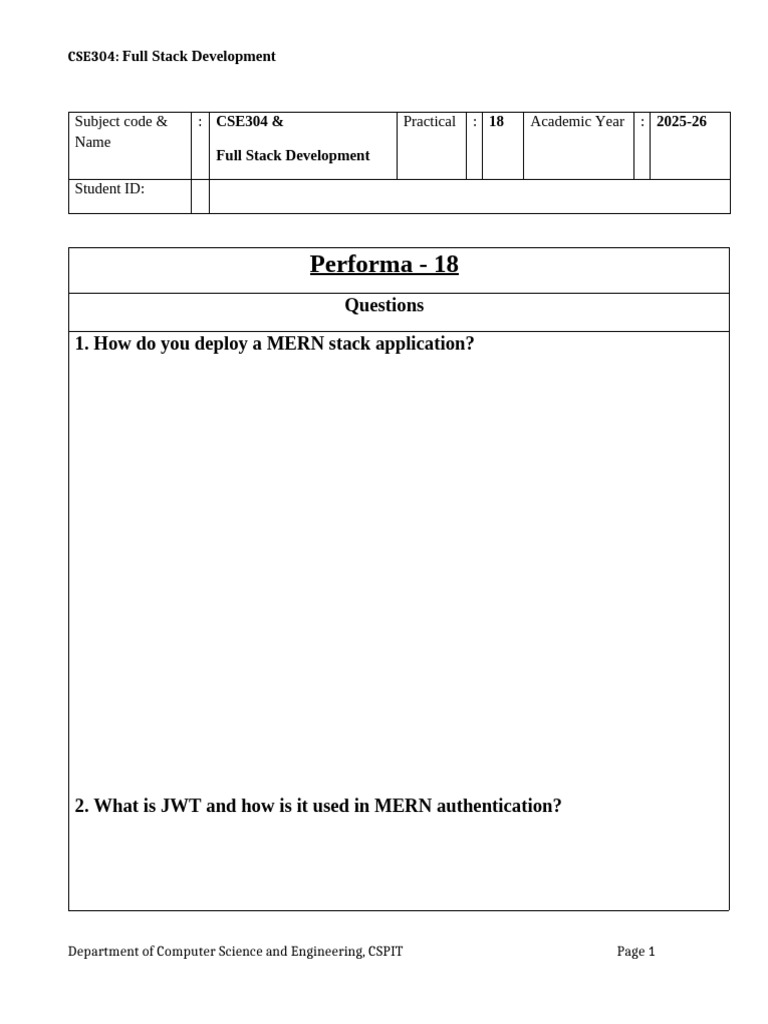 Practical 18 Performa | PDF
