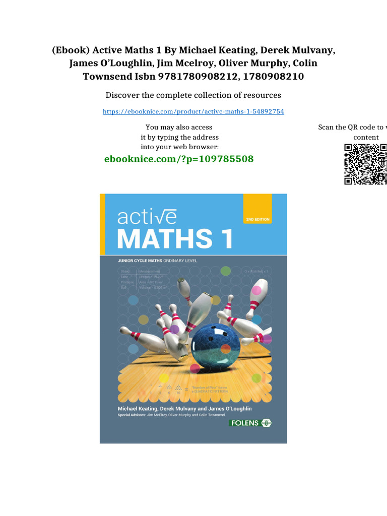 (Ebook) Active Maths 1 by Michael Keating, Derek Mulvany, James O ...