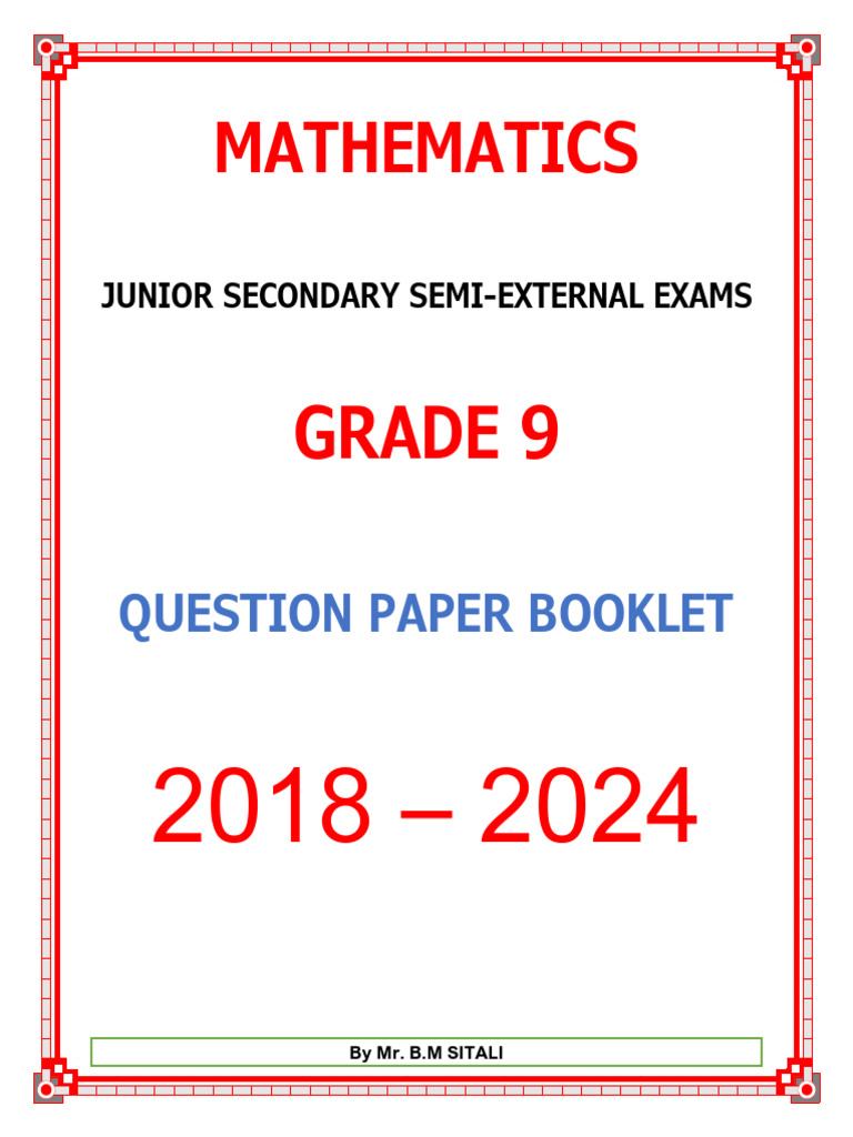 Jssee (Grade 9) Math Question Papers - 105431 | PDF | Mathematics
