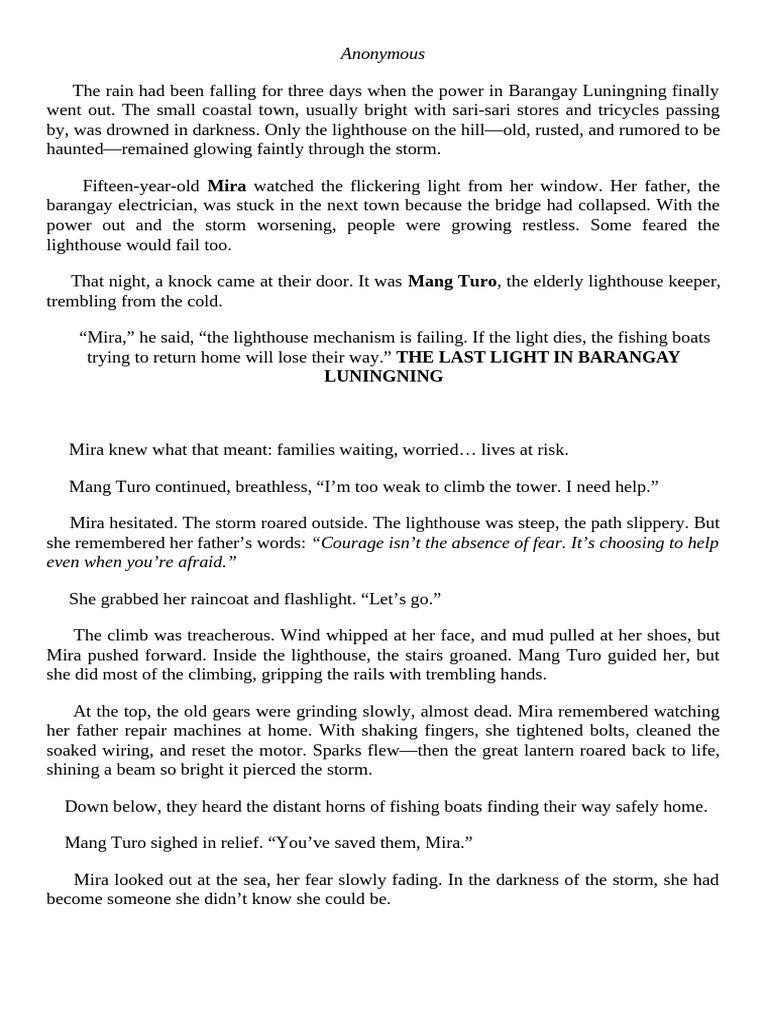 The Last Light in Barangay Luningning | PDF
