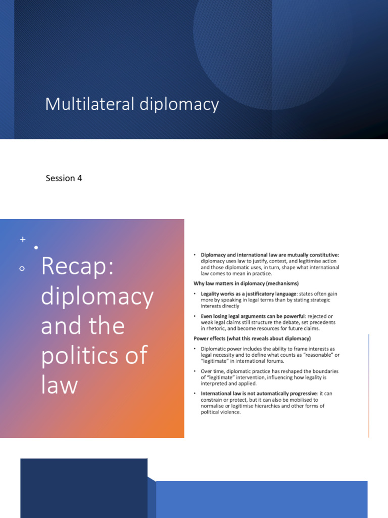 Session 4 Multilateral Diplomacy 2026 | PDF | Diplomacy | Multilateralism