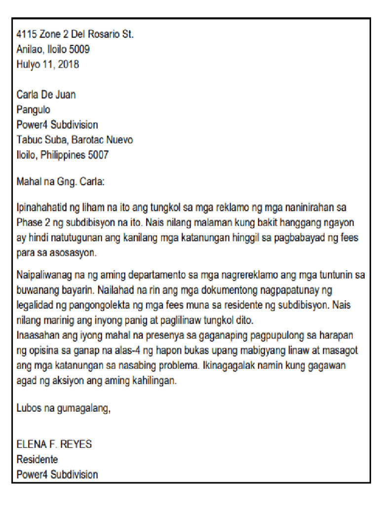Liham Sample | PDF