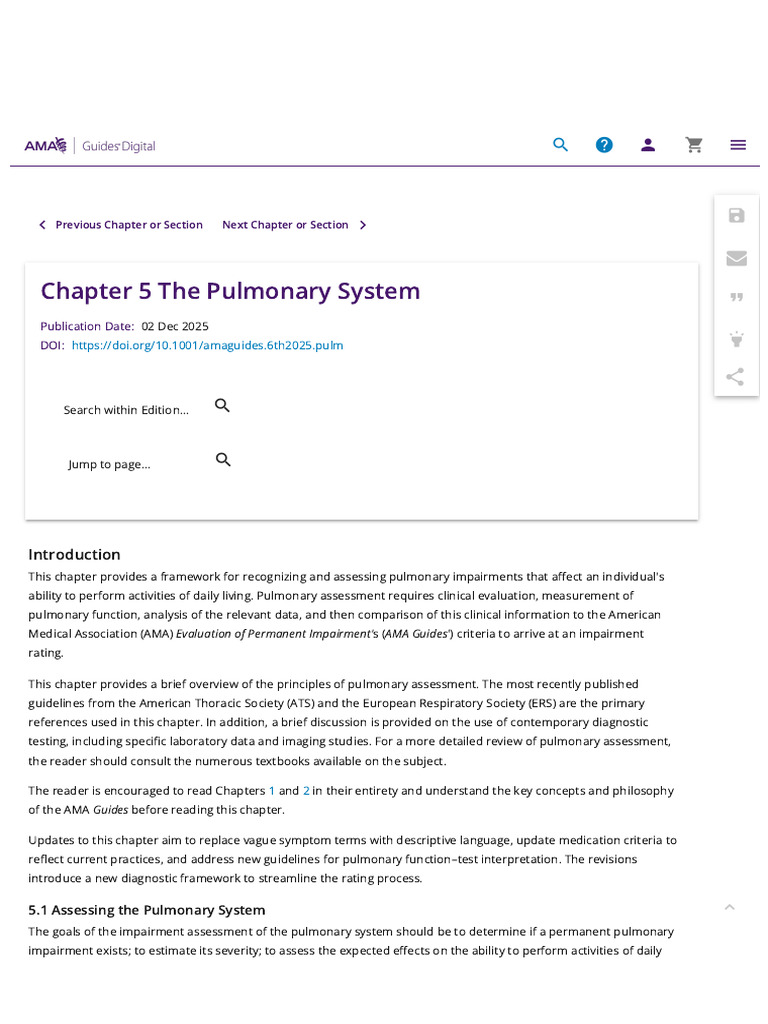Chapter 5 The Pulmonary System in_ AMA Guides® to the Evaluation of ...
