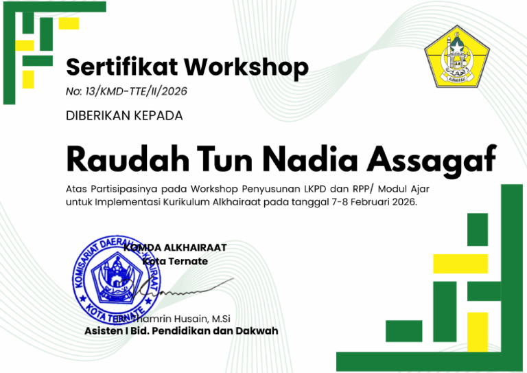 Sertifikat Nadia SD 04 | PDF