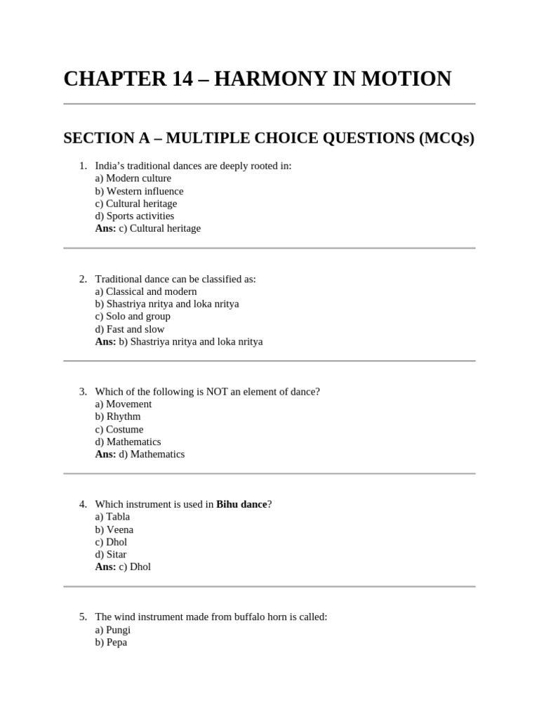 Chapter 14 - Harmony Motion | PDF | Dances | Performing Arts