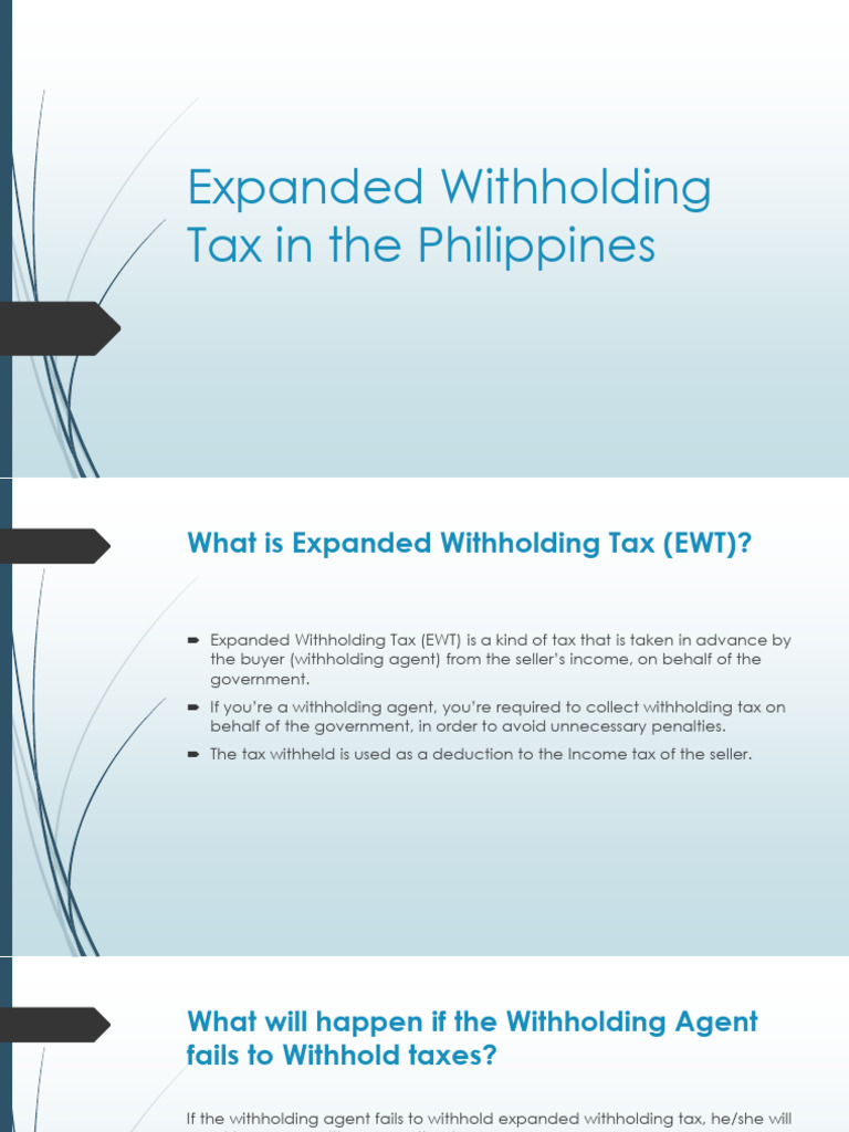 Expanded Withholding Tax | PDF | Taxes | Payments