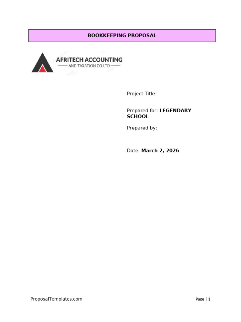 Bookkeeping Proposal Template | PDF | Taxes | Bookkeeping