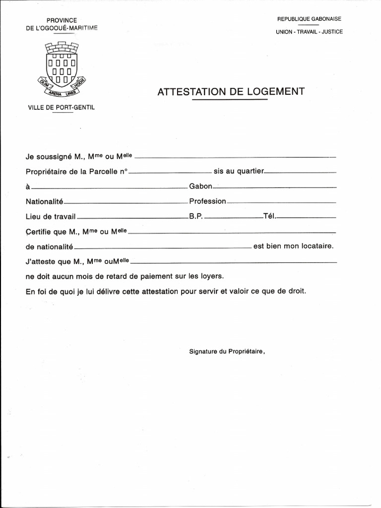 Attestation de Logement | PDF