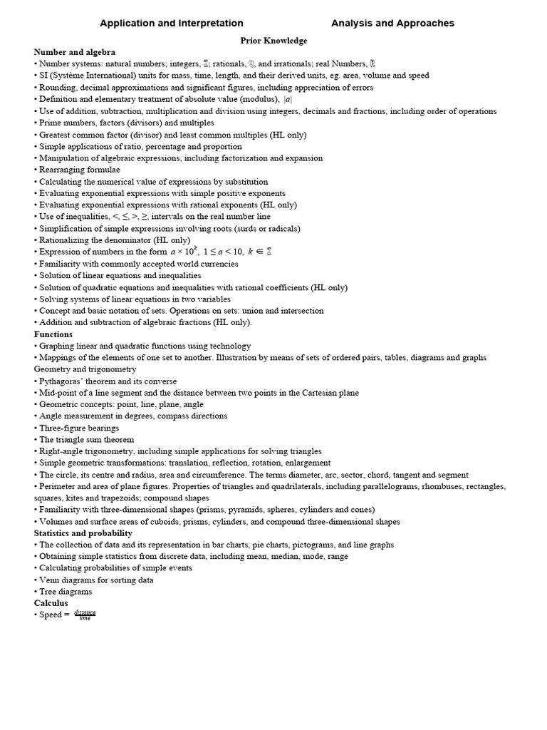 IBDP Math New Syllabus Key Document. 2019-2021 | PDF | Trigonometric ...