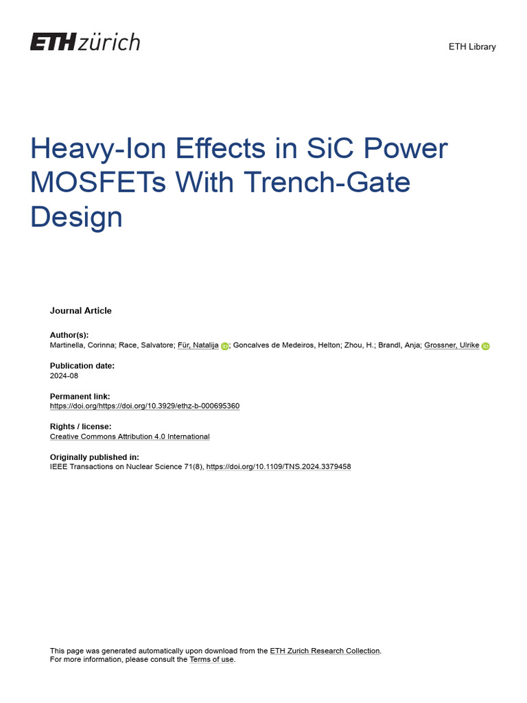 Heavy-Ion Effects in SiC Power MOSFETs With Trench-Gate Design - Heavy ...