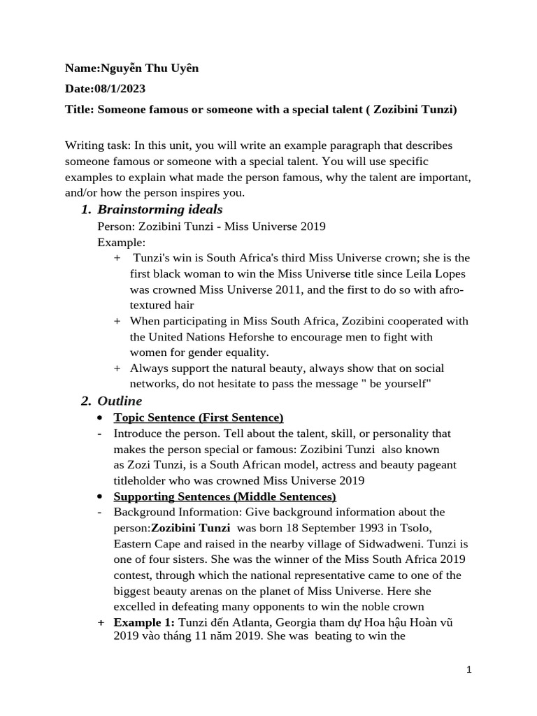 Unit3 Example Paragraps | PDF | Woman | Feminism