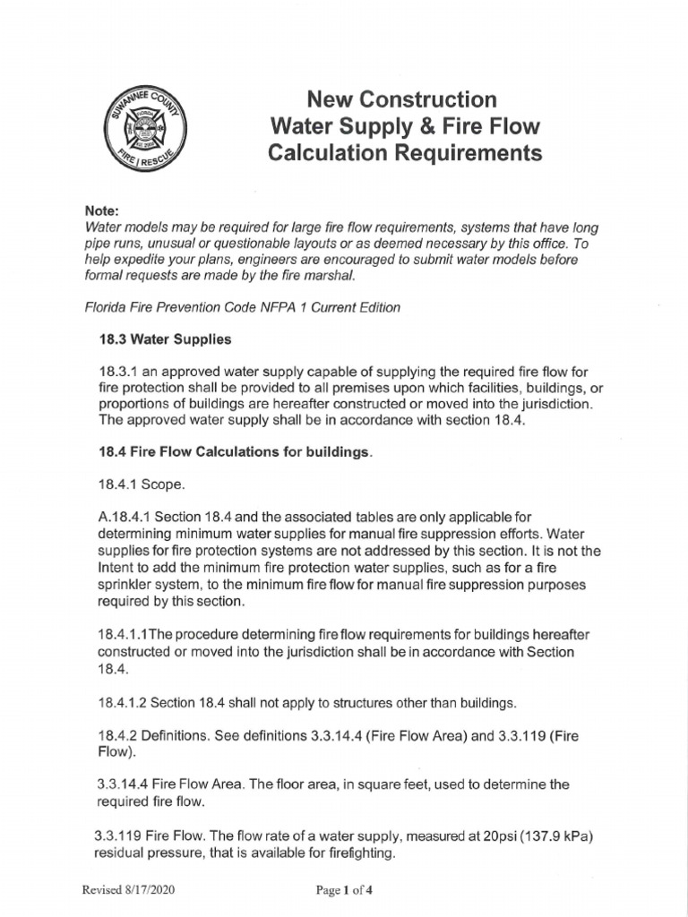 Fire Flow Calculations Hydrants External | PDF