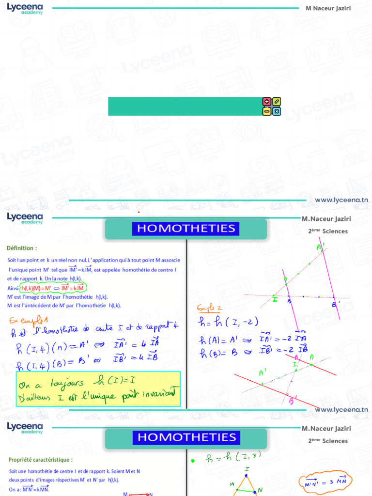 Homothéties | PDF | Mathématiques | Science