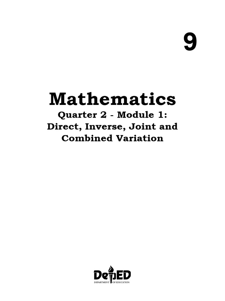 Direct Inverse Joint and Combined Variation | PDF | Variable ...