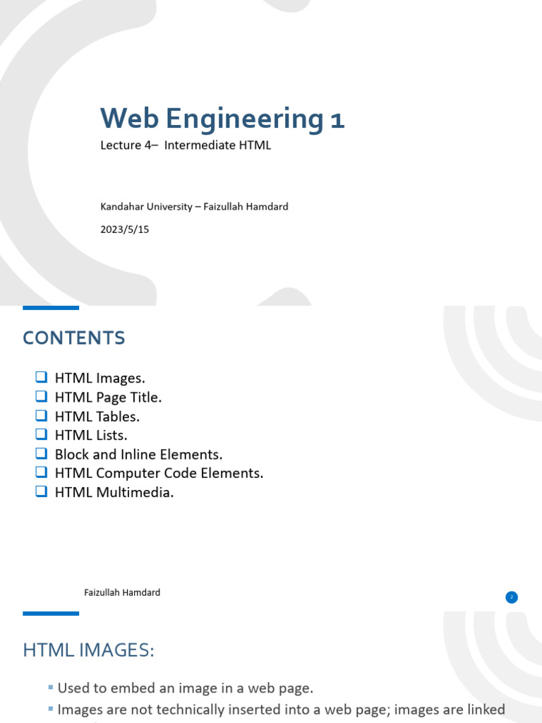 Lecture 4 - 1 | PDF | Html Element | Html