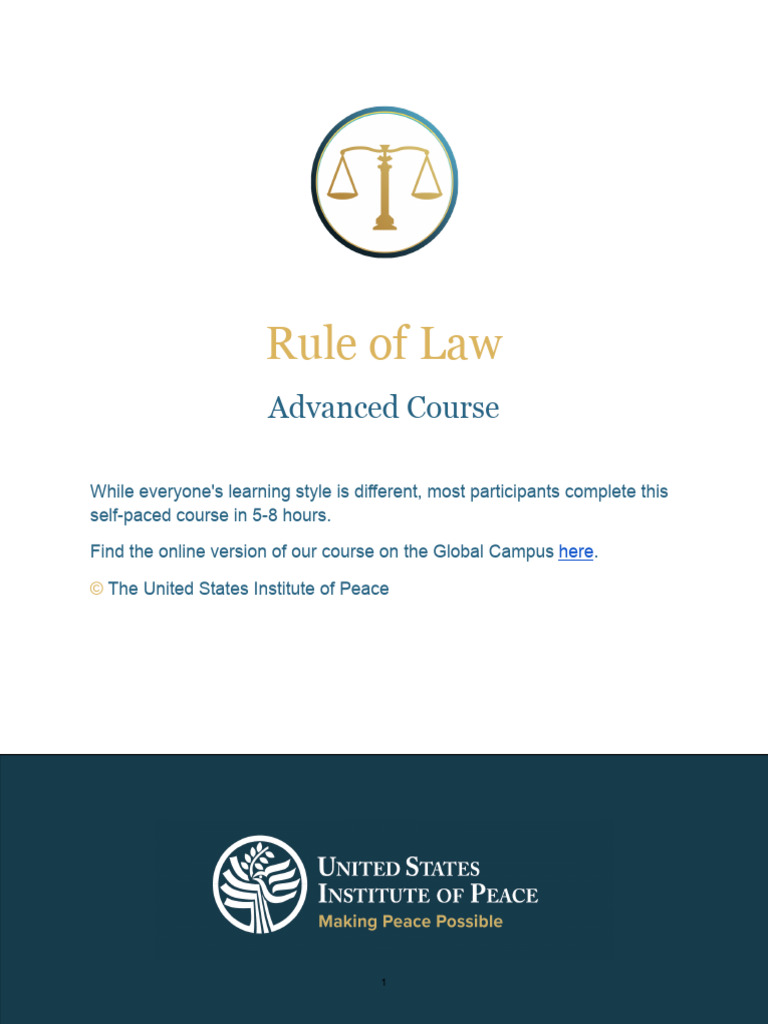 Rule of Law Full Course | PDF | Rule Of Law | Crimes