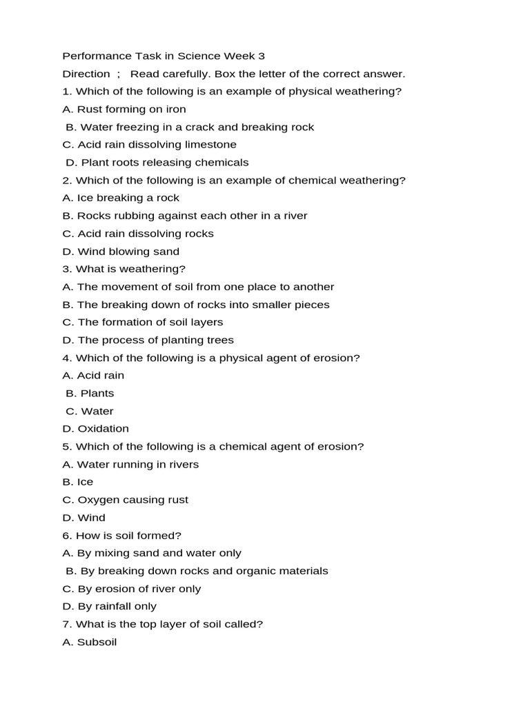 Performance Task in Science Week 3 | PDF