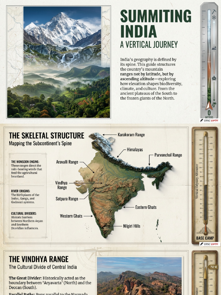 Mountains Ranges of India @UPSC - SARTHI | PDF