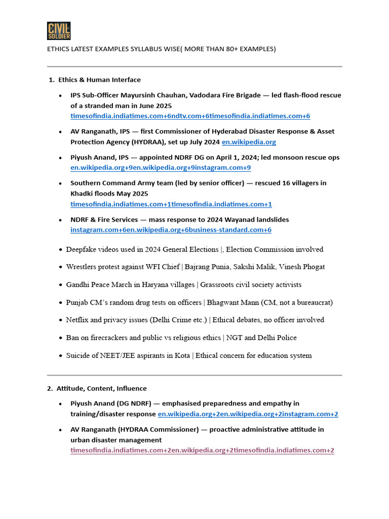 Ethics Latest 80+examples | PDF | Government Of India