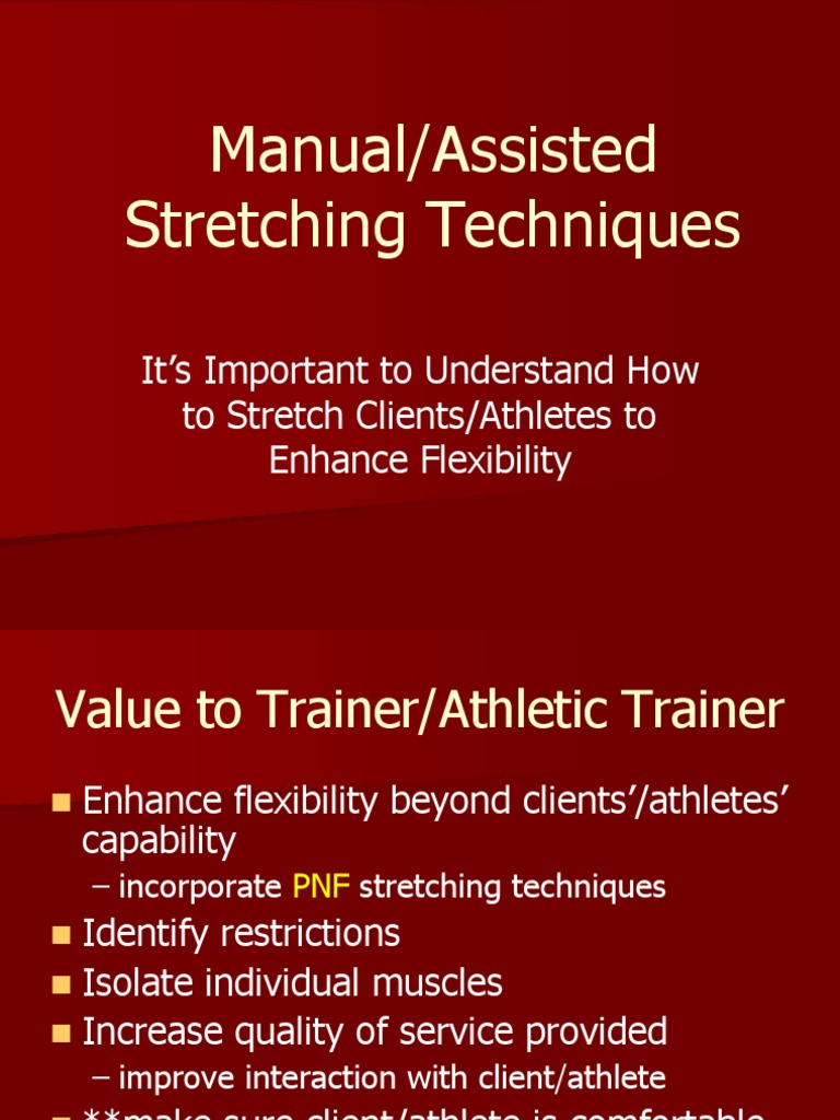Manual Stretching Techniques PDF Knee Human Leg