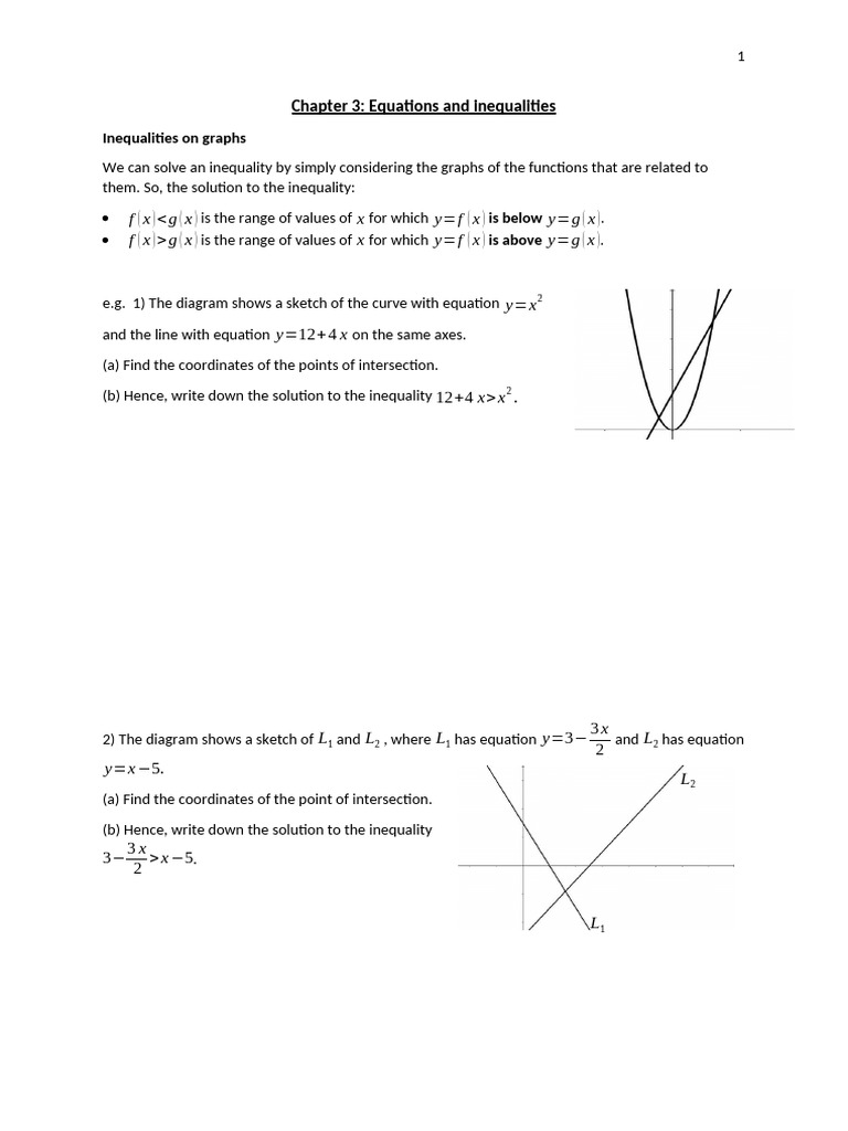 P1 Chapter 3 (Part 2) | PDF | Equations | Inequality (Mathematics)