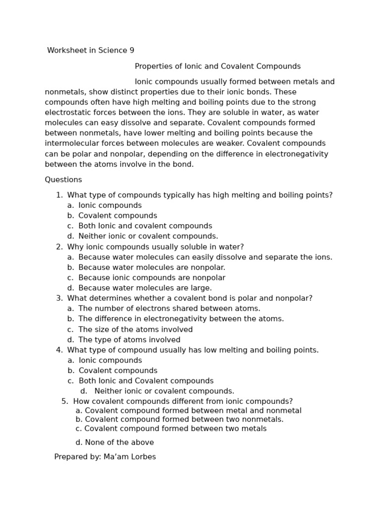 Worksheet in Science 9 | PDF
