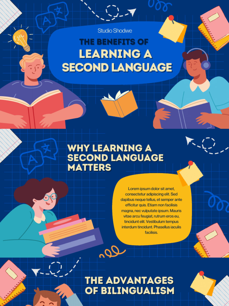 Blue and Orange Illustrative The Benefits of Learning A Second Language ...