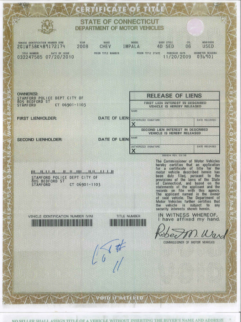 0148 Paperwork For Vehicle | PDF