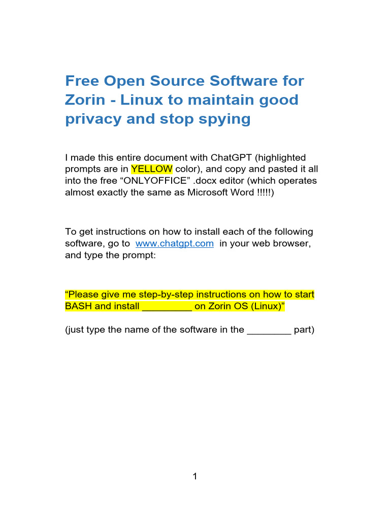 Free Open Source Software For Zorin - Linux To Maintain Good Privacy ...