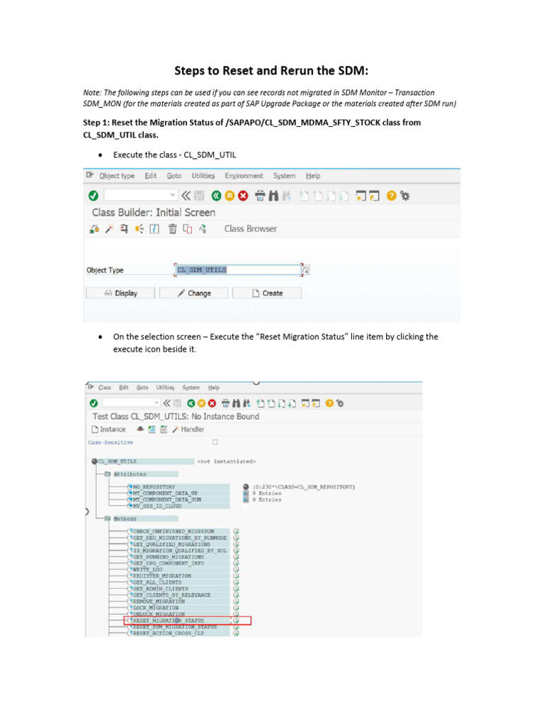 Steps To Reset and Rerun The SDM | PDF