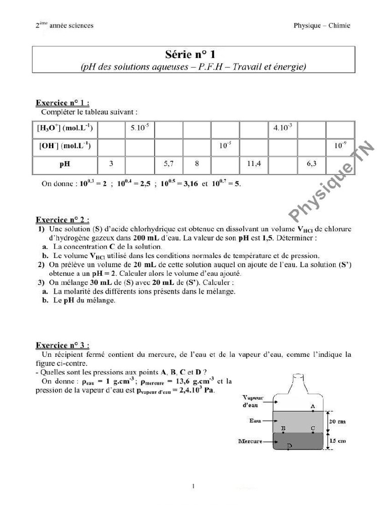 Serie Physique 1 | PDF