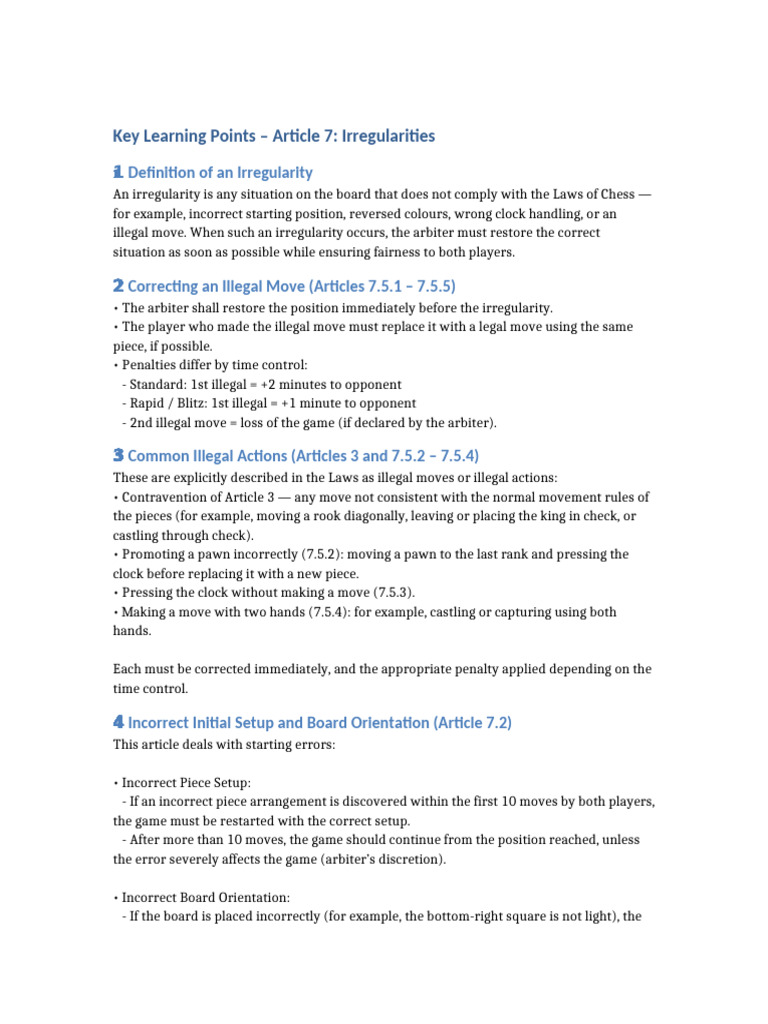 Article 7 Key Learning Points | PDF | Game Rules | Traditional Games