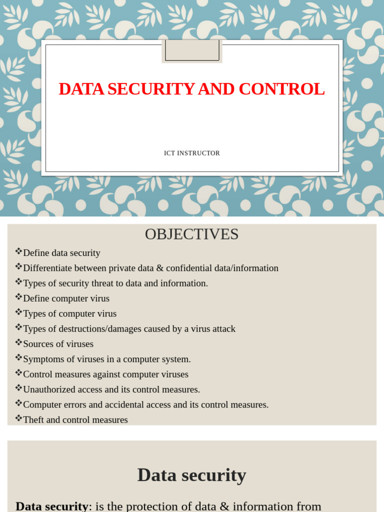 Data Security and Control | PDF | Computer Virus | Security