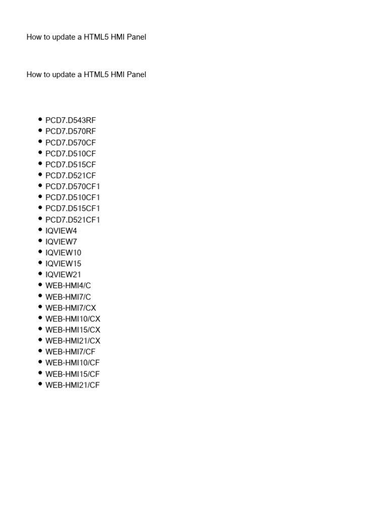 How To Update A HTML5 HMI Panel | PDF | Touchscreen | Booting