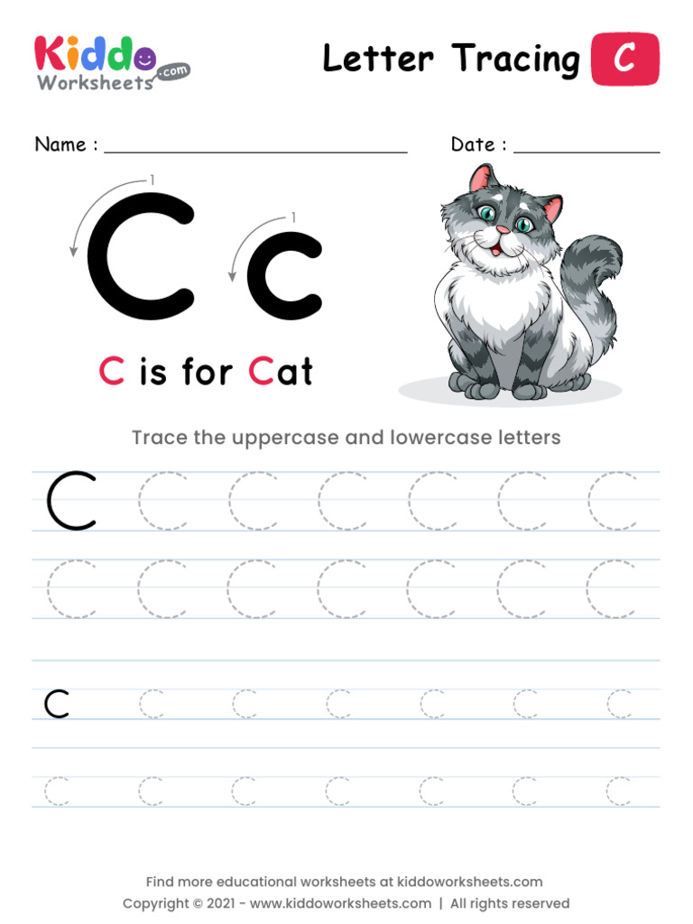 Letter Tracing Alphabet C Worksheet | PDF